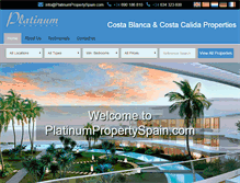 Tablet Screenshot of platinumpropertyspain.com